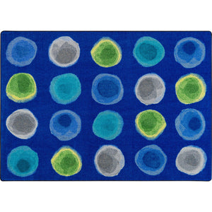 Joy Carpets Watercolor Spots Rug, 5'4" x 7'8" Rectangle (20 Spots)