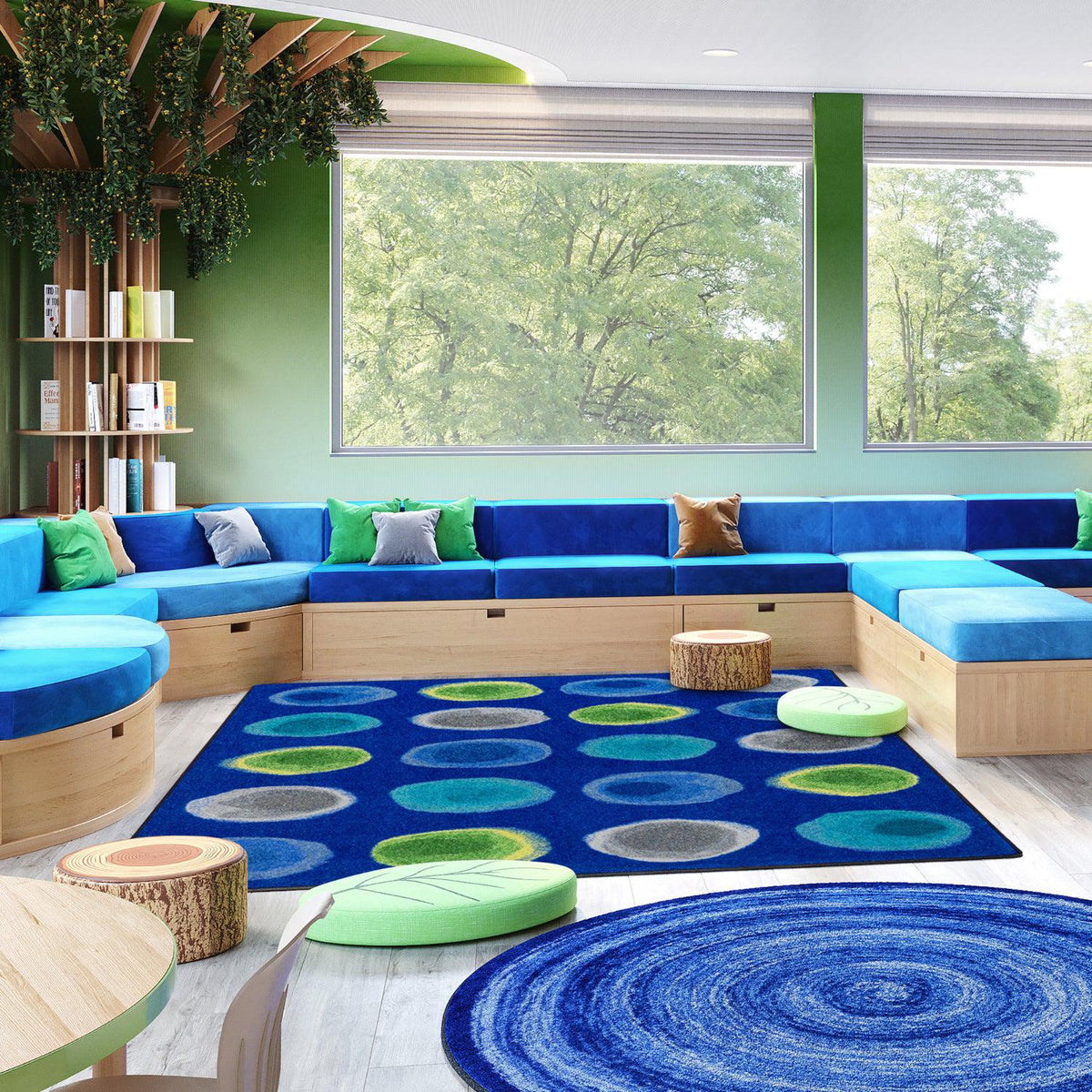 Joy Carpets Watercolor Spots Rug, 7'8" x 10'9"  Rectangle (30 Spots)