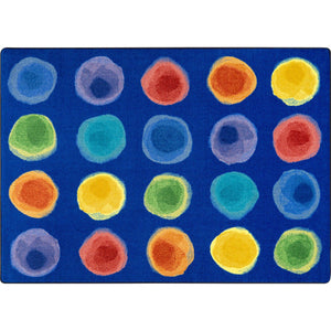 Joy Carpets Watercolor Spots Rug, 5'4" x 7'8" Rectangle (20 Spots)