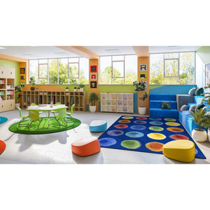 Joy Carpets Watercolor Spots Rug, 5'4" x 7'8" Rectangle (20 Spots)