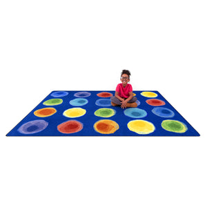 Joy Carpets Watercolor Spots Rug, 5'4" x 7'8" Rectangle (20 Spots)