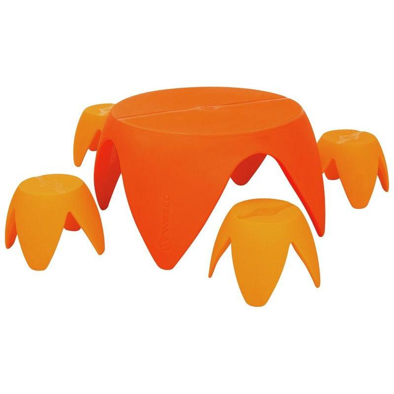 Wesco Flora Set, Table and 4 Stools, 10-1/4" Seat Height