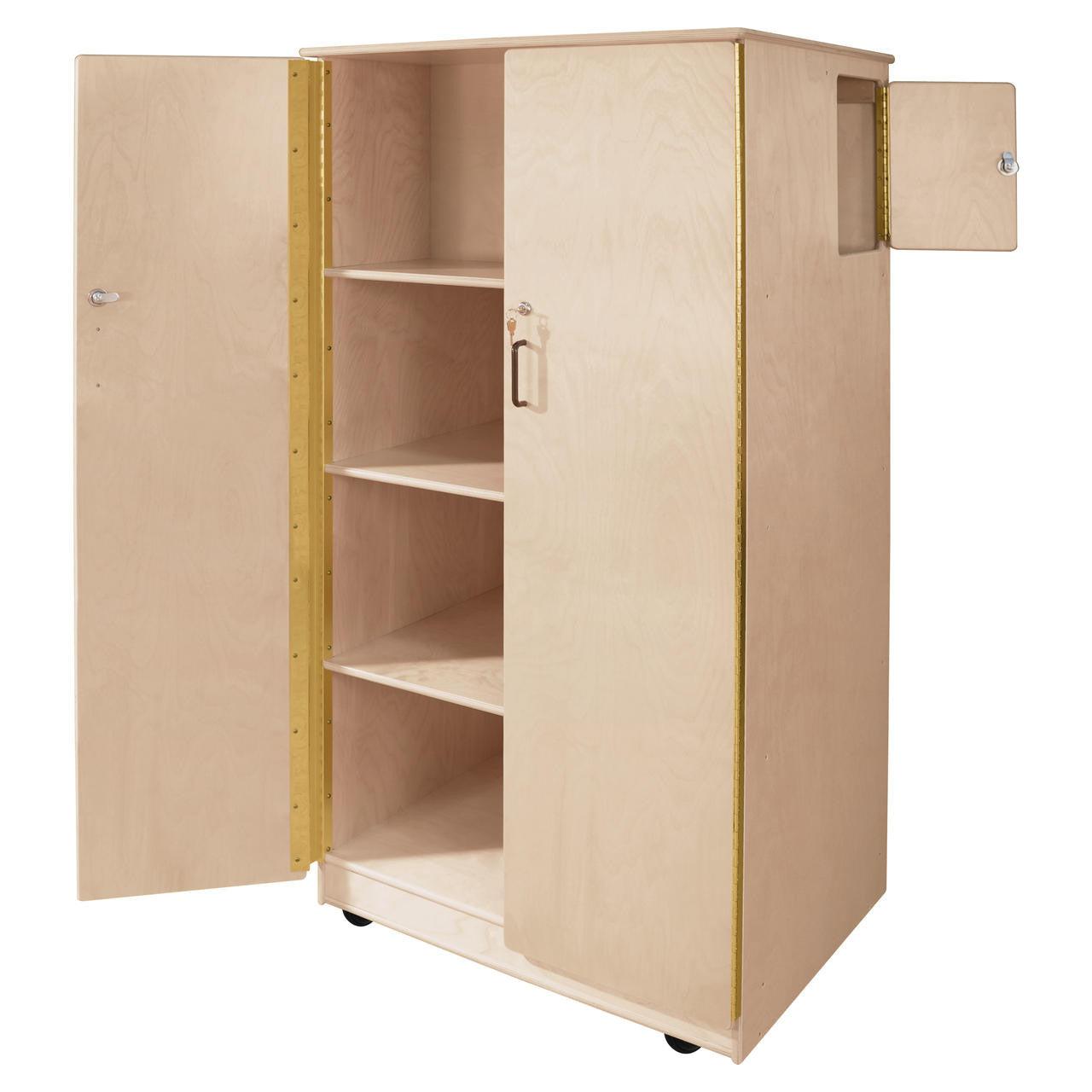 Tote Tray Cabinet with Locking Doors - FREE Shipping