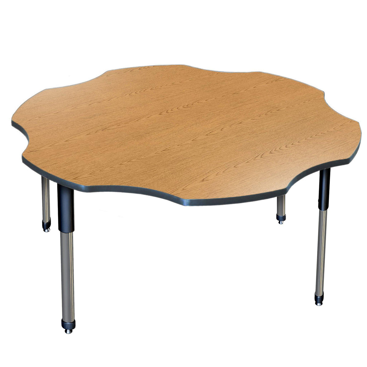 Aero Activity Table, 60" x 60" Flower, Oval Adjustable Height Legs