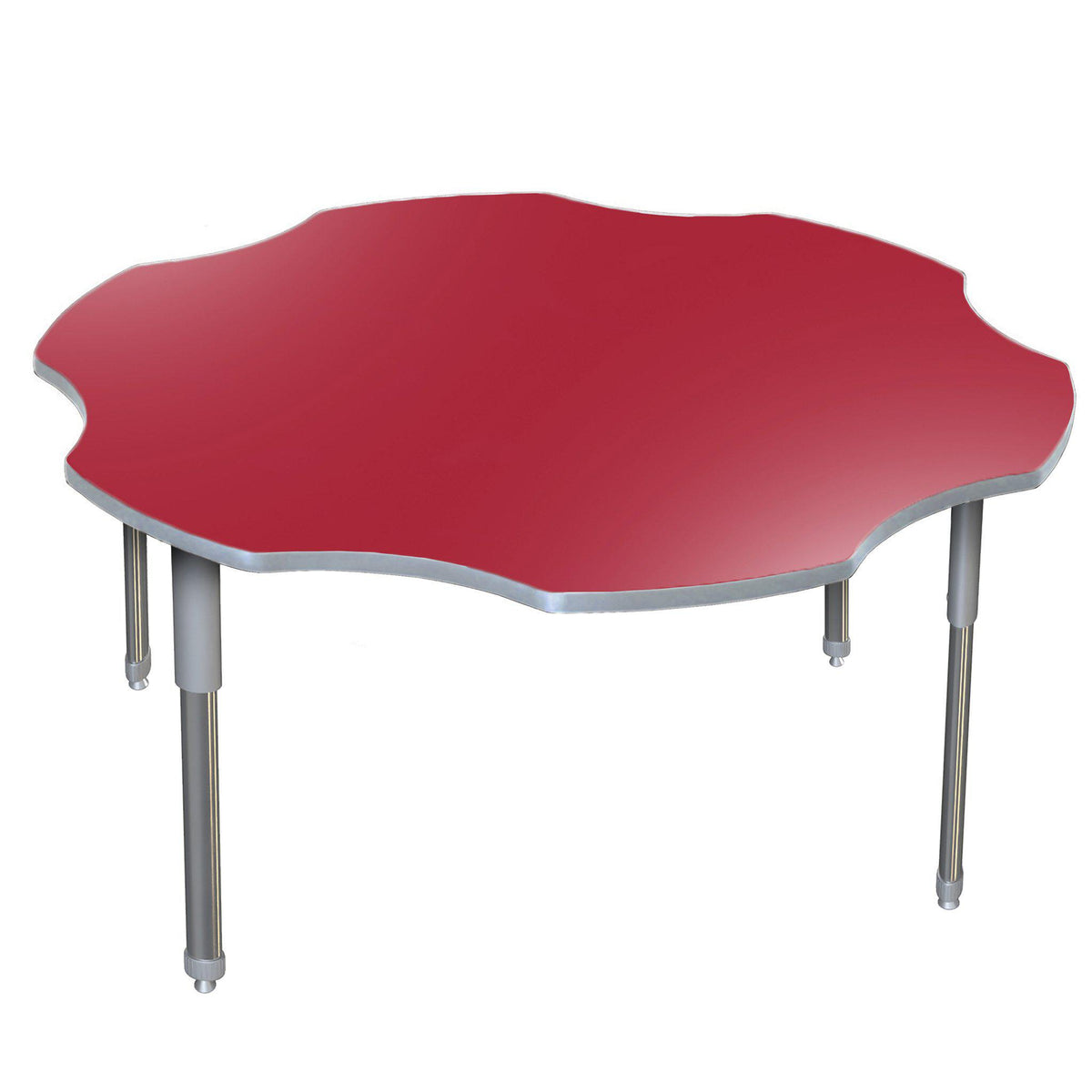 Aero Activity Table, 60" x 60" Flower, Oval Adjustable Height Legs