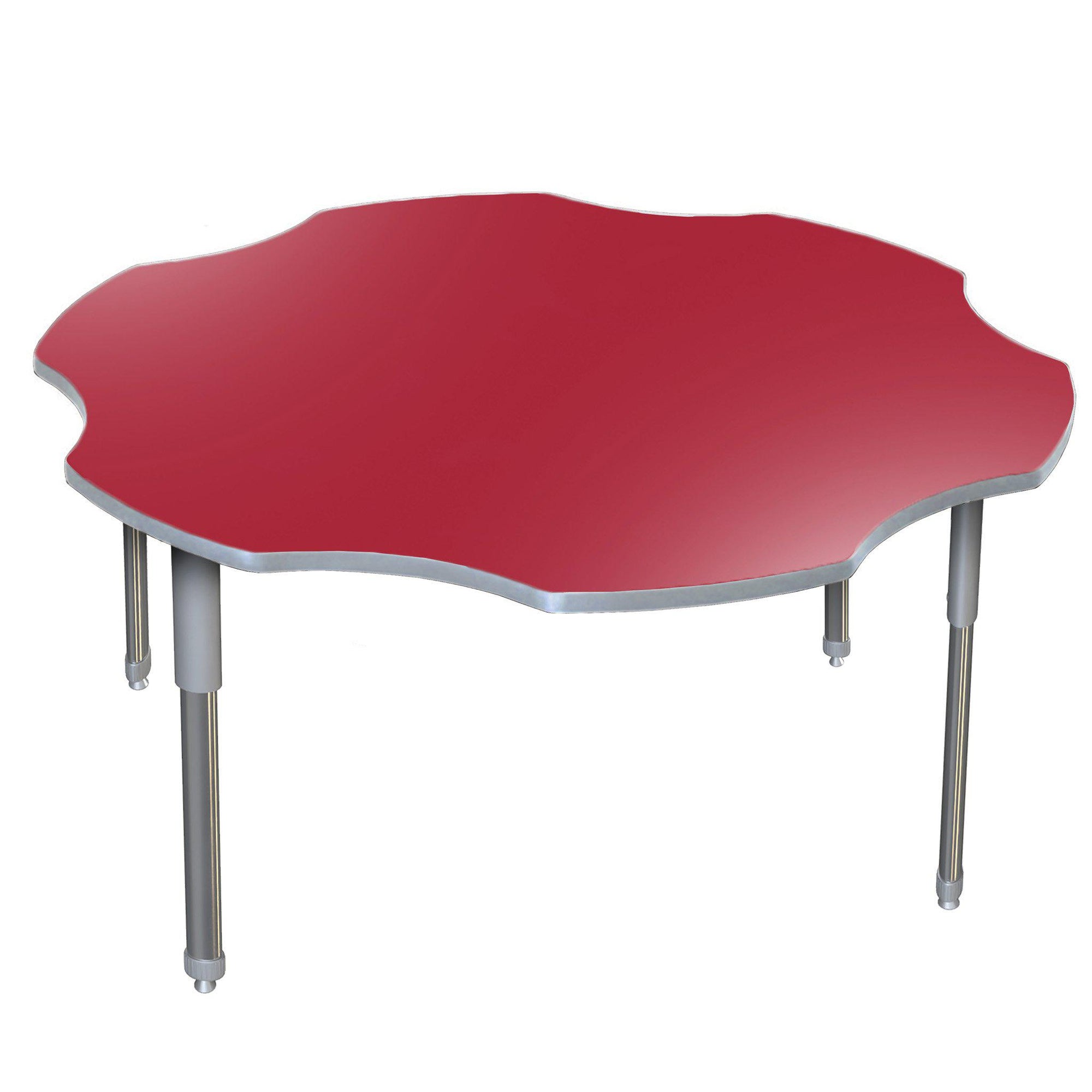 Aero Activity Table, 60" x 60" Flower, Oval Adjustable Height Legs