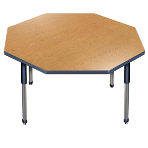 Aero Activity Table, 48" Octagon, Oval Adjustable Height Legs