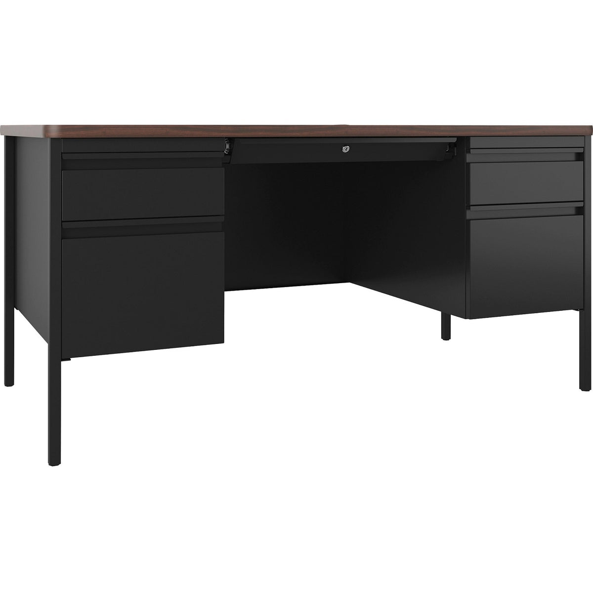 Fortress Double-Pedestal Steel Teacher's Desk, 60" W x 30" D x 29.5" H, FREE SHIPPING