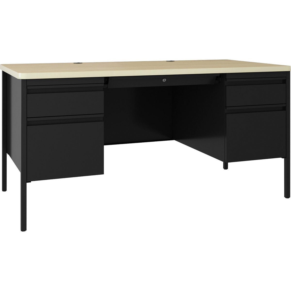 Fortress Double-Pedestal Steel Teacher's Desk, 60" W x 30" D x 29.5" H, FREE SHIPPING