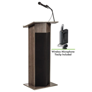 Power Plus Sound Lectern with Wireless Tie Clip/ Lavalier Mic