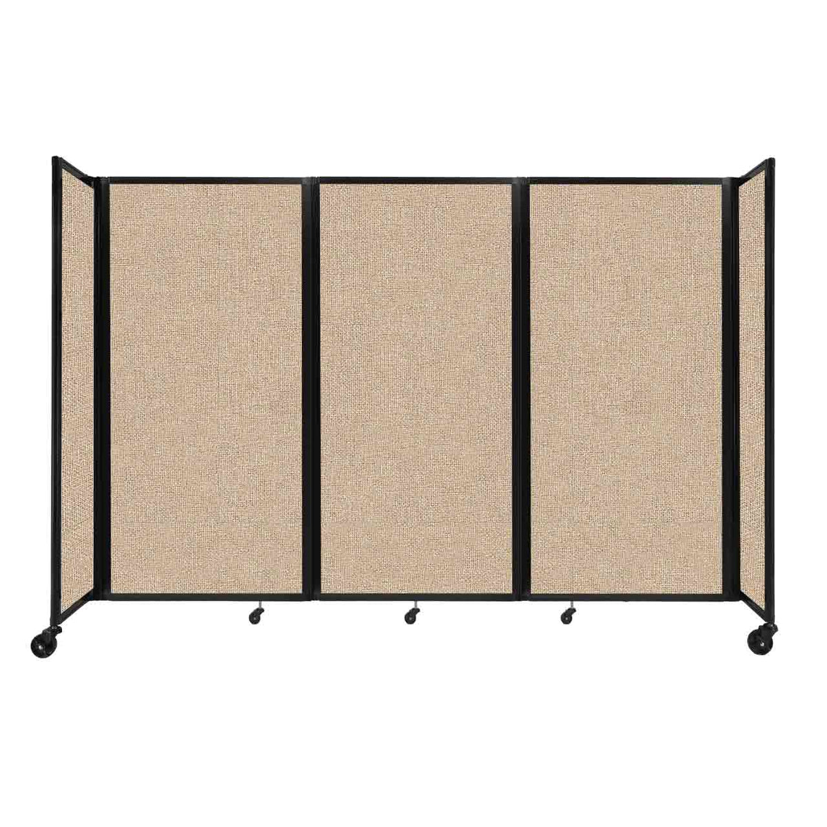 Room Divider 360° Folding Portable Partition with Acoustical Fabric Panels, 8' 6" W x 6' H