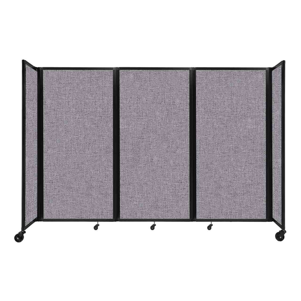 Room Divider 360° Folding Portable Partition with Acoustical Fabric Panels, 8' 6" W x 6' H