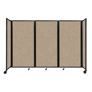 Room Divider 360° Folding Portable Partition with Acoustical Fabric Panels, 8' 6" W x 6' H