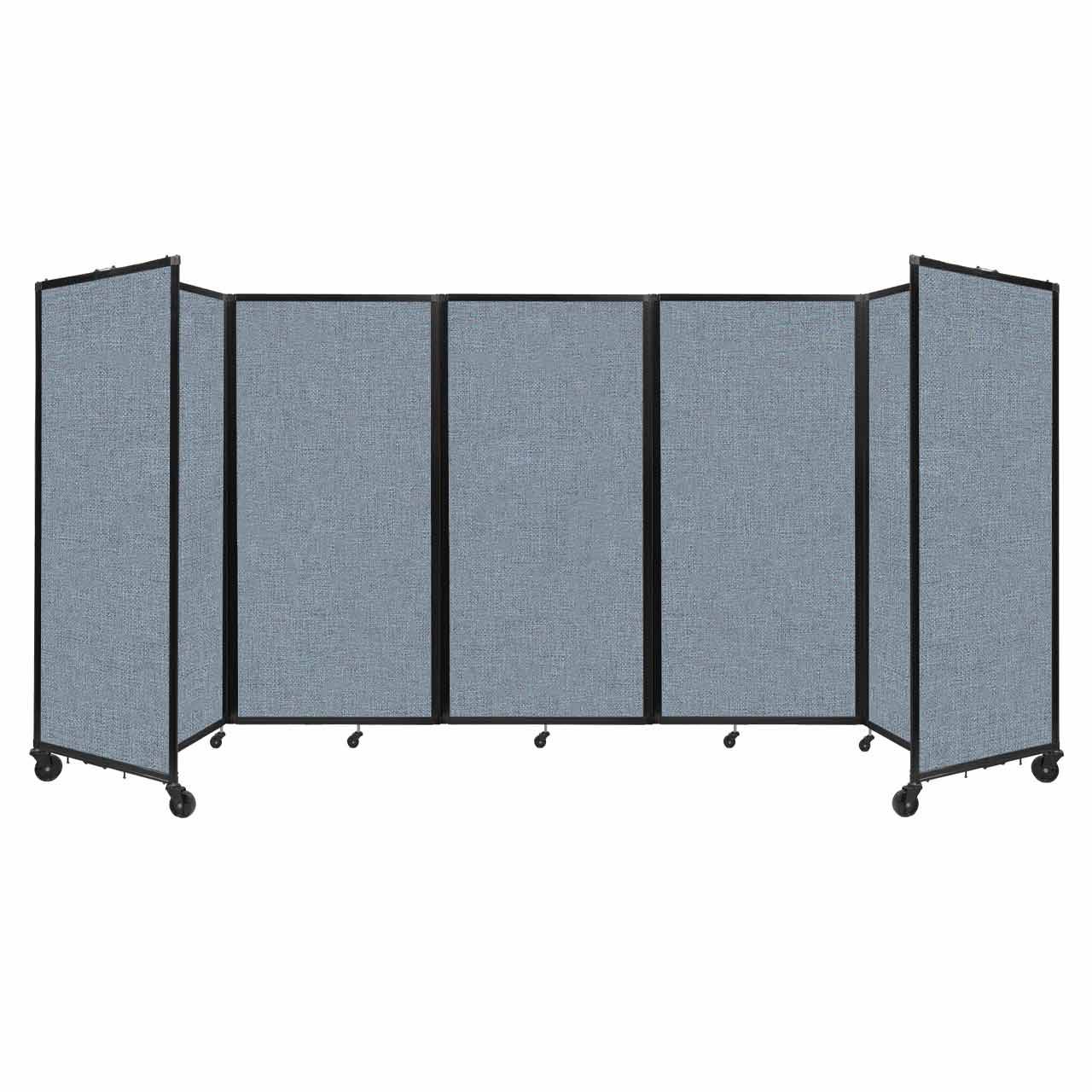 Room Divider 360° Folding Portable Partition with Acoustical Fabric Panels, 14' W x 6' H