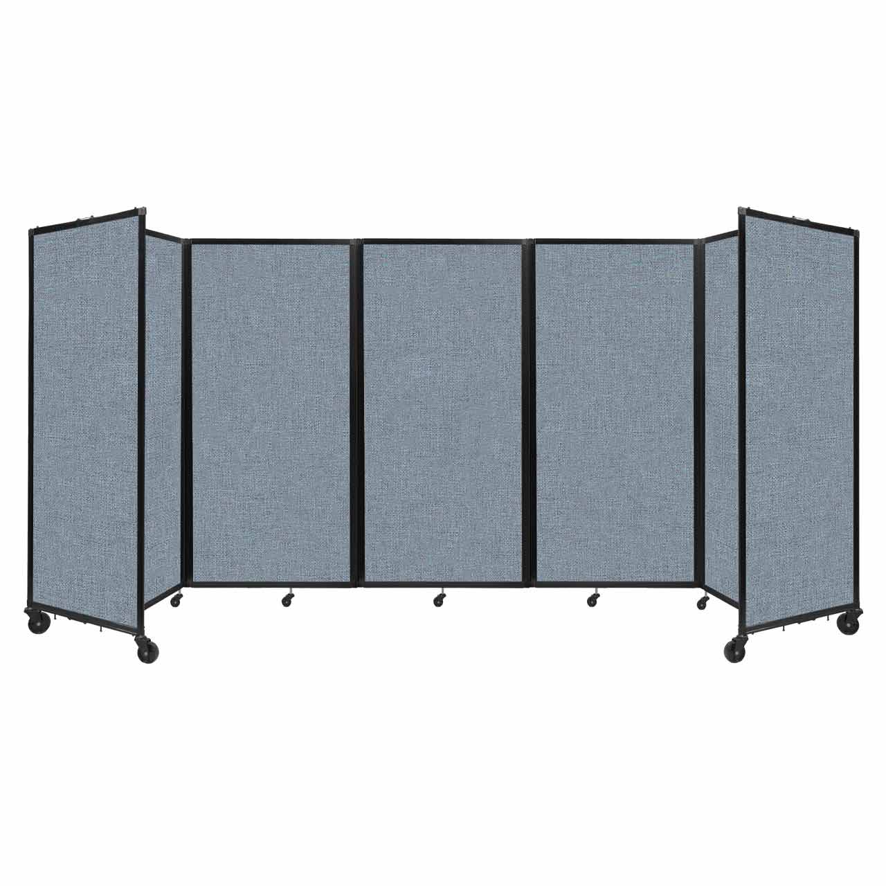 Room Divider 360° Folding Portable Partition with Acoustical Fabric Panels, 14' W x 6' H