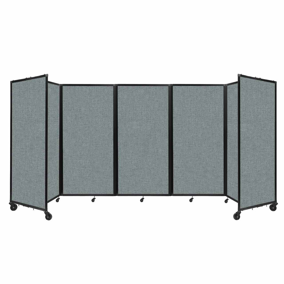 Room Divider 360° Folding Portable Partition with Acoustical Fabric Panels, 14' W x 6' H