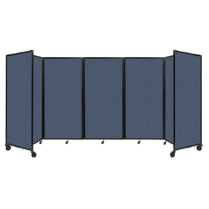 Room Divider 360° Folding Portable Partition with Acoustical Fabric Panels, 14' W x 6' H