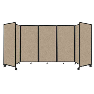 Room Divider 360° Folding Portable Partition with Acoustical Fabric Panels, 14' W x 6' H