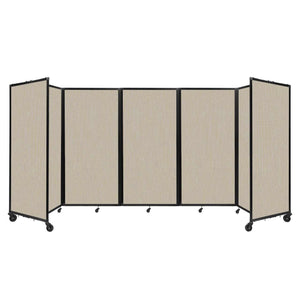 Room Divider 360° Folding Portable Partition with Acoustical Fabric Panels, 14' W x 6' H