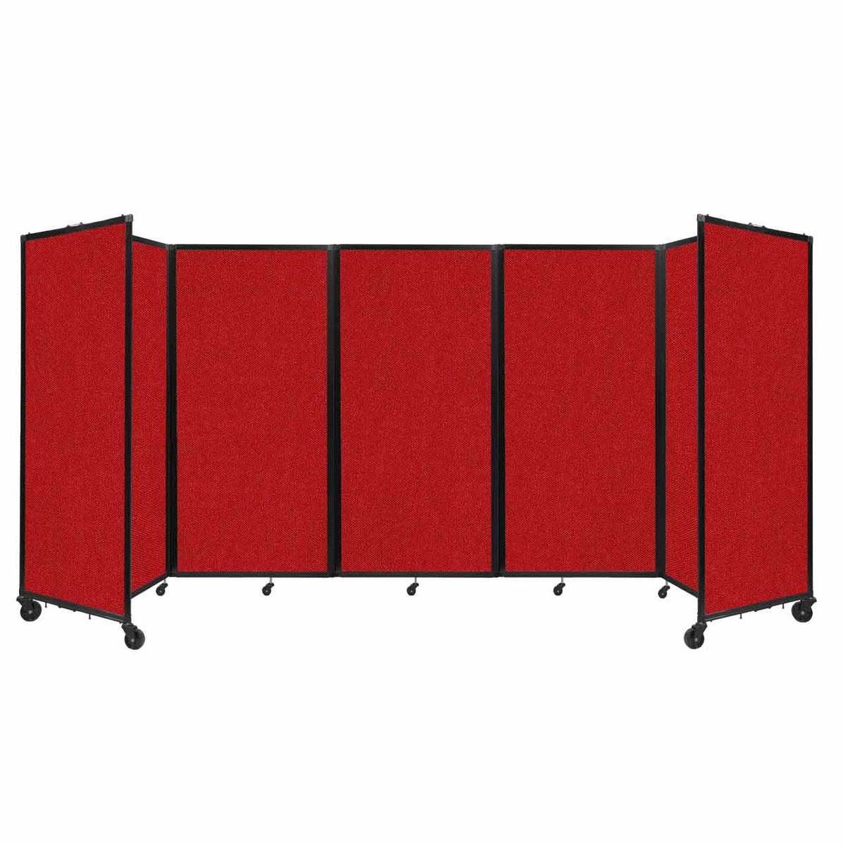 Room Divider 360° Folding Portable Partition with Acoustical Fabric Panels, 14' W x 6' H