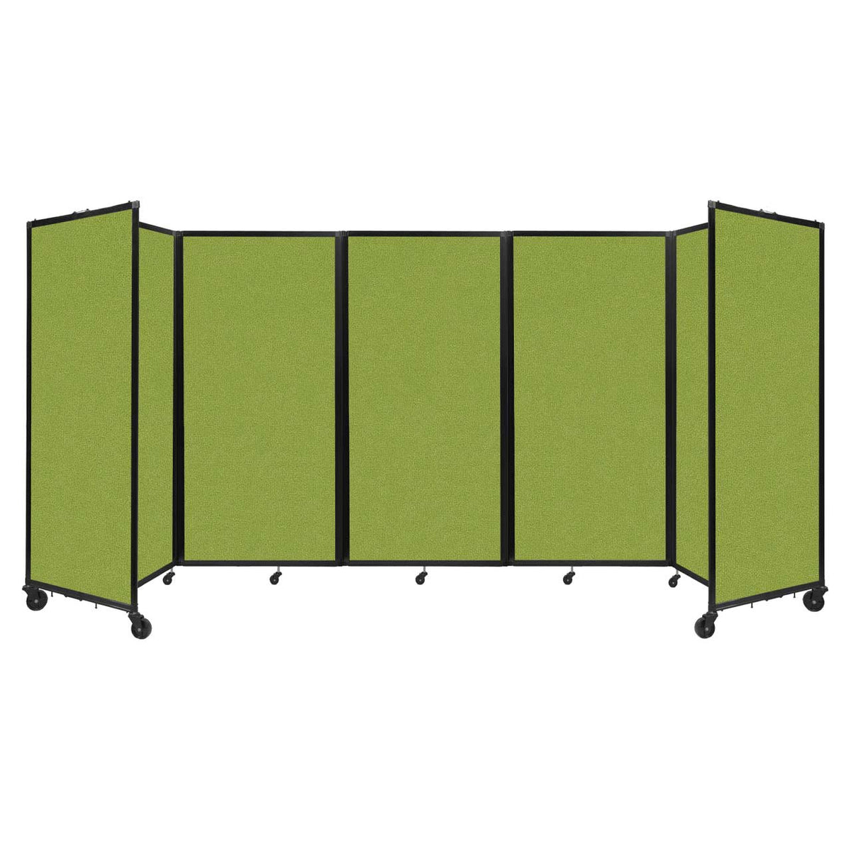 Room Divider 360° Folding Portable Partition with Acoustical Fabric Panels, 14' W x 6' H