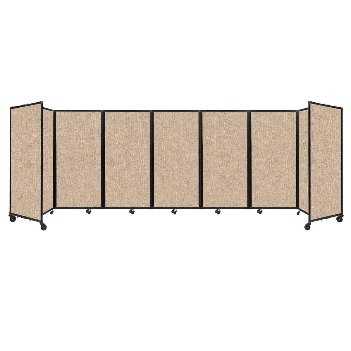 Room Divider 360° Folding Portable Partition with Acoustical Fabric Panels, 19' 6" W x 6' H