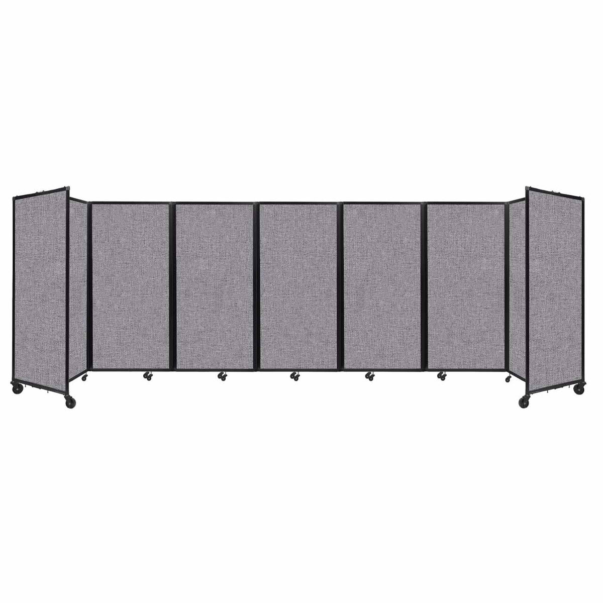Room Divider 360° Folding Portable Partition with Acoustical Fabric Panels, 19' 6" W x 6' H