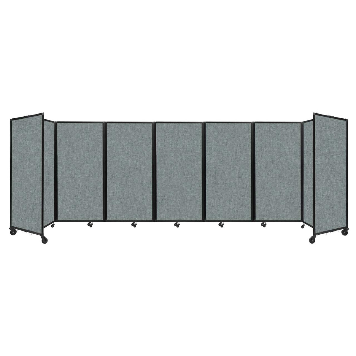 Room Divider 360° Folding Portable Partition with Acoustical Fabric Panels, 19' 6" W x 6' H