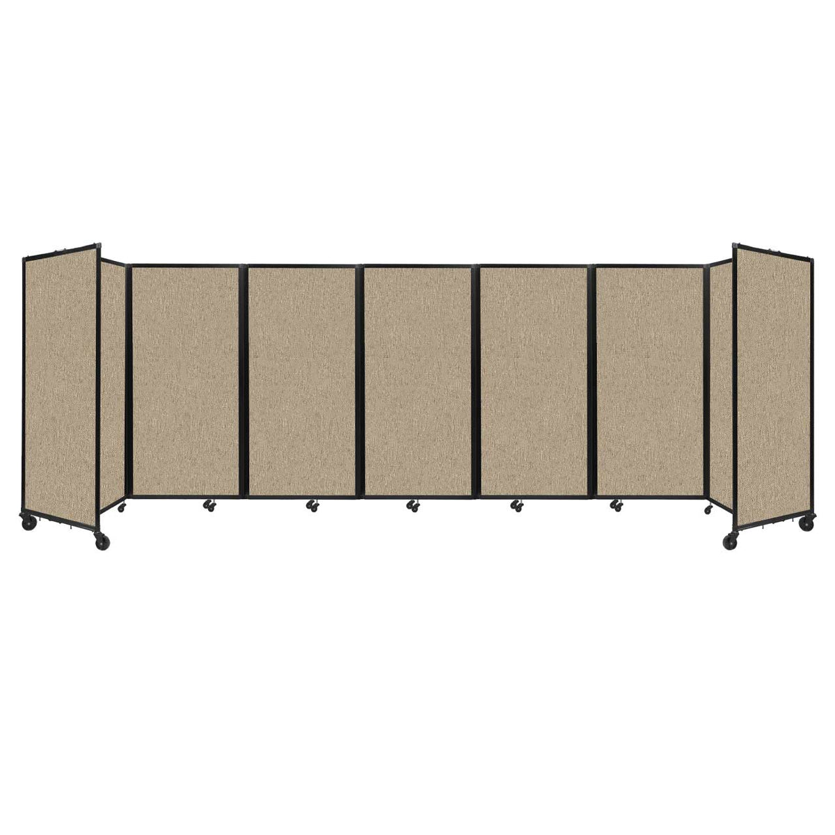 Room Divider 360° Folding Portable Partition with Acoustical Fabric Panels, 19' 6" W x 6' H