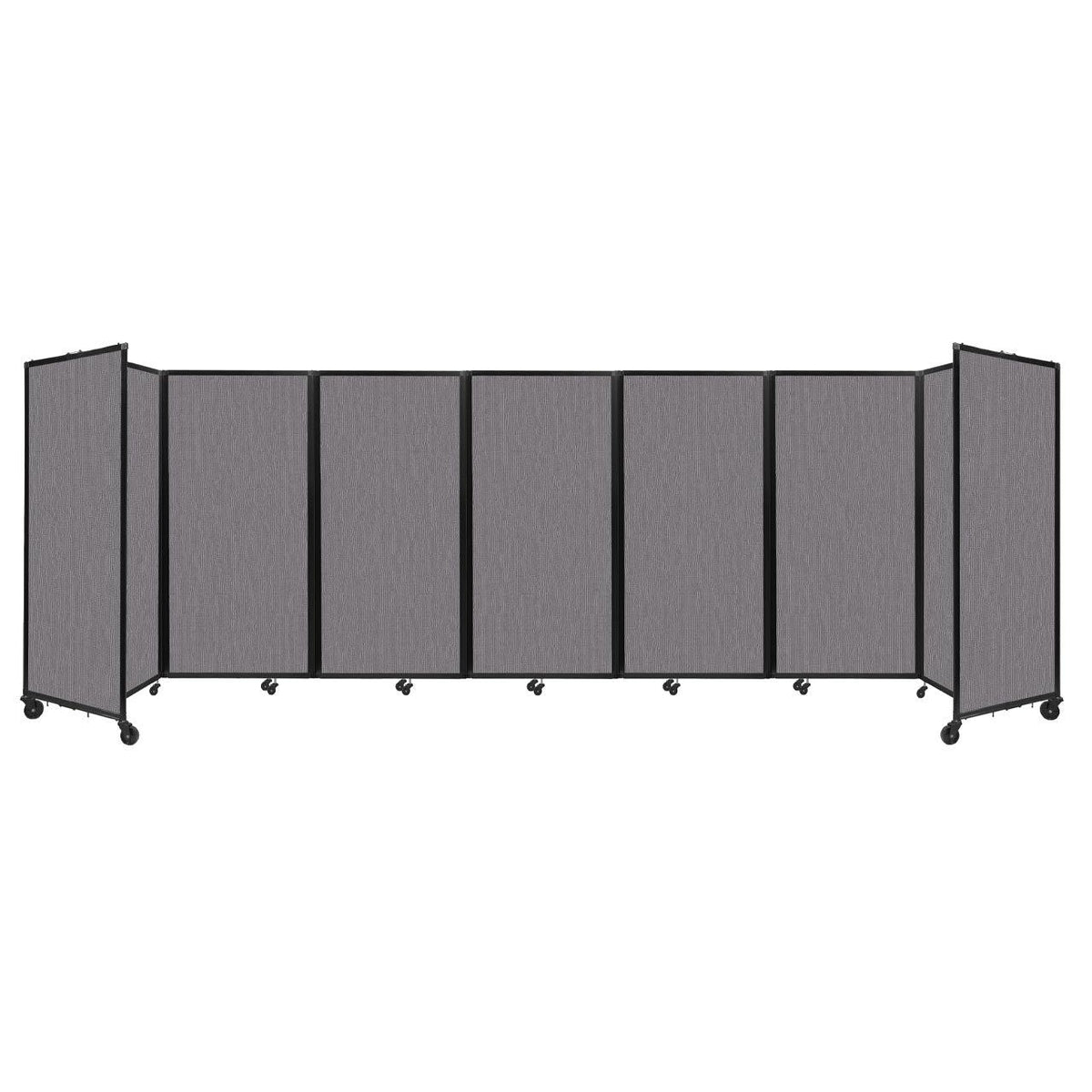 Room Divider 360° Folding Portable Partition with Acoustical Fabric Panels, 19' 6" W x 6' H