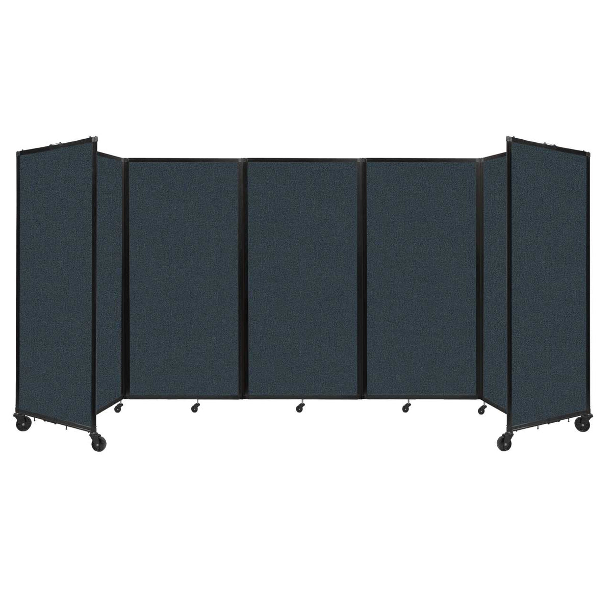 Room Divider 360° Folding Portable Partition with Acoustical Fabric Panels, 14' W x 6' H