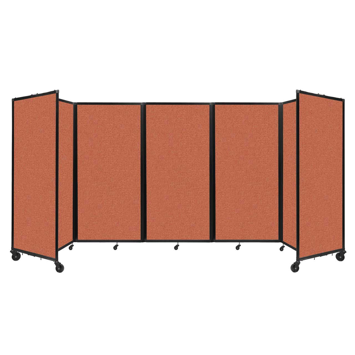 Room Divider 360° Folding Portable Partition with Acoustical Fabric Panels, 14' W x 6' H
