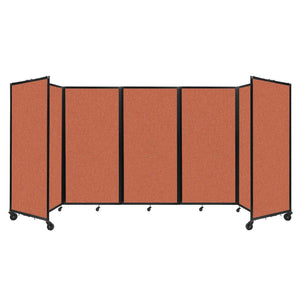 Room Divider 360° Folding Portable Partition with Acoustical Fabric Panels, 14' W x 6' H