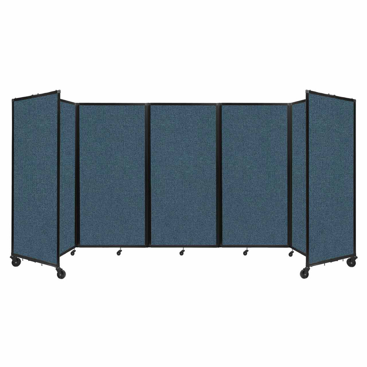 Room Divider 360° Folding Portable Partition with Acoustical Fabric Panels, 14' W x 6' H