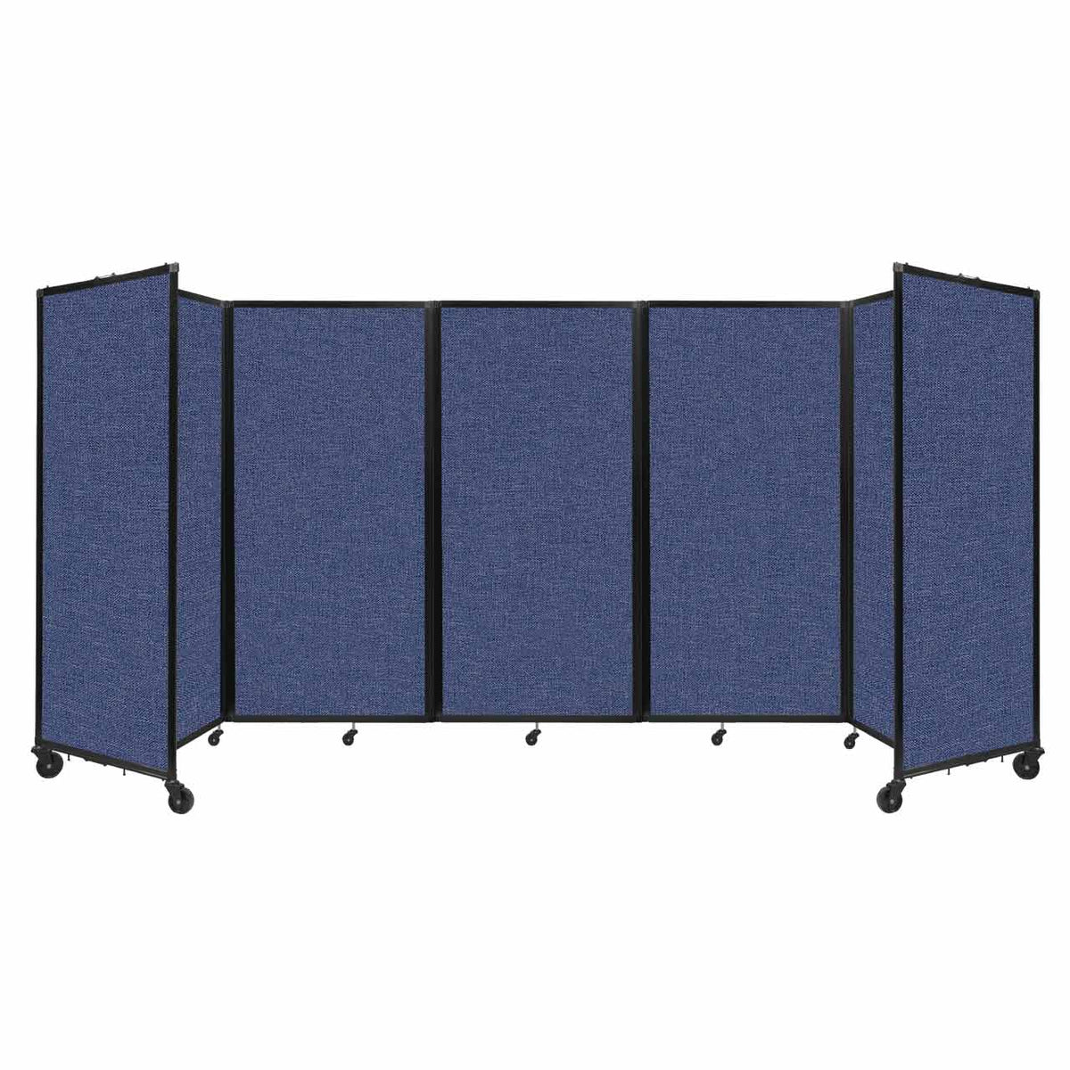 Room Divider 360° Folding Portable Partition with Acoustical Fabric Panels, 14' W x 6' H