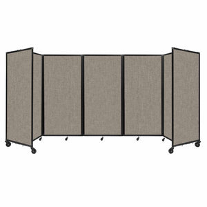 Room Divider 360° Folding Portable Partition with Acoustical Fabric Panels, 14' W x 6' H