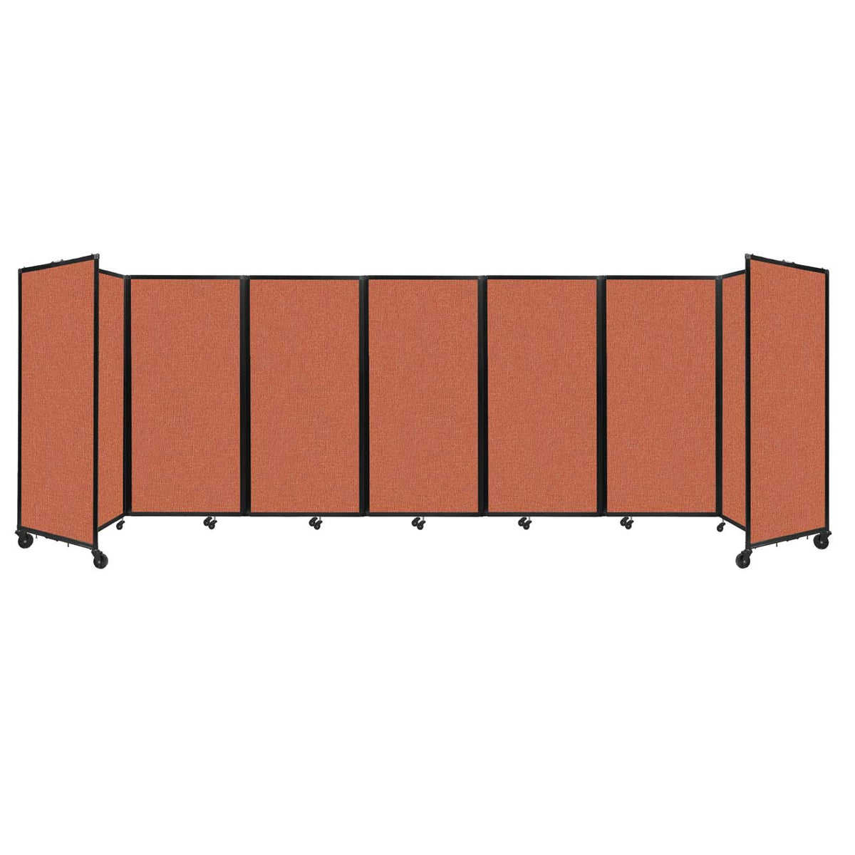 Room Divider 360° Folding Portable Partition with Acoustical Fabric Panels, 19' 6" W x 6' H