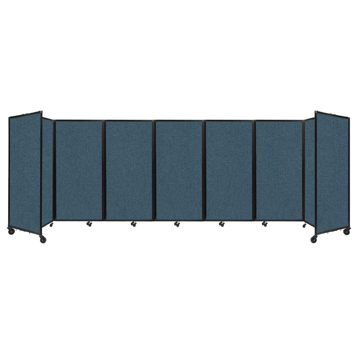 Room Divider 360° Folding Portable Partition with Acoustical Fabric Panels, 19' 6" W x 6' H