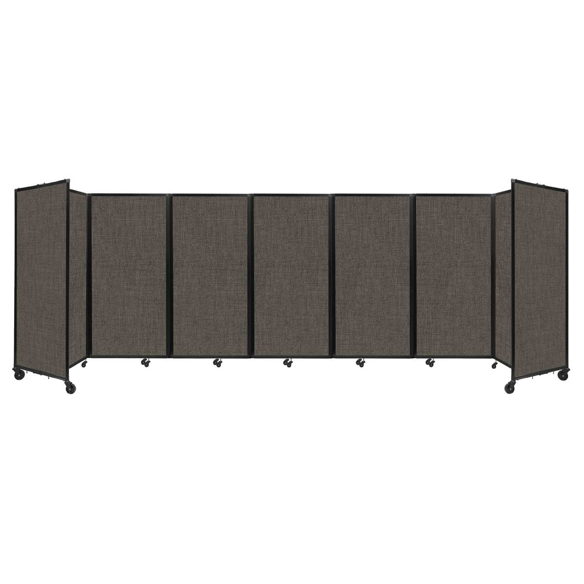 Room Divider 360° Folding Portable Partition with Acoustical Fabric Panels, 19' 6" W x 6' H