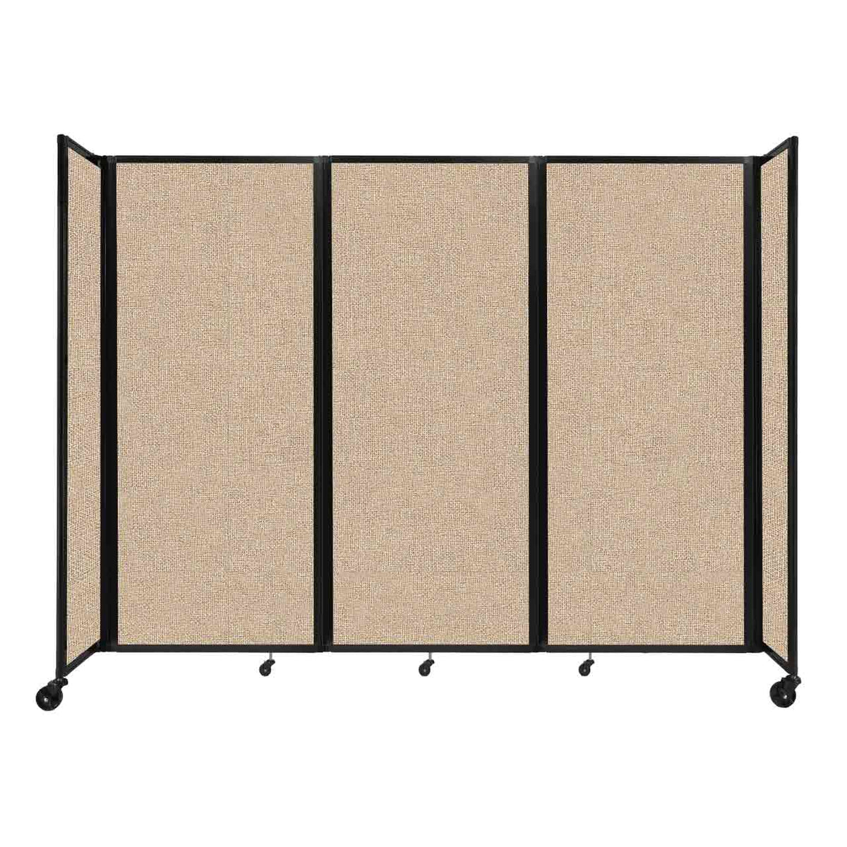 Room Divider 360° Folding Portable Partition with Acoustical Fabric Panels, 8' 6" W x 6' 10" H