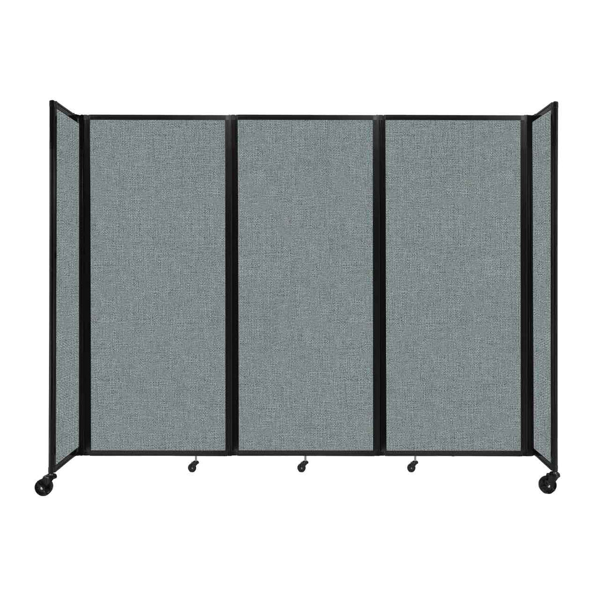 Room Divider 360° Folding Portable Partition with Acoustical Fabric Panels, 8' 6" W x 6' 10" H