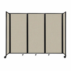 Room Divider 360° Folding Portable Partition with Acoustical Fabric Panels, 8' 6" W x 6' 10" H