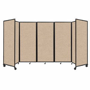 Room Divider 360° Folding Portable Partition with Acoustical Fabric Panels, 14' W x 6' 10" H