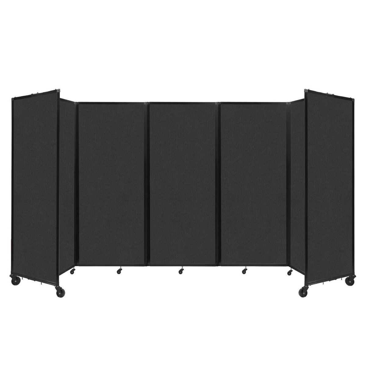 Room Divider 360° Folding Portable Partition with Acoustical Fabric Panels, 14' W x 6' 10" H