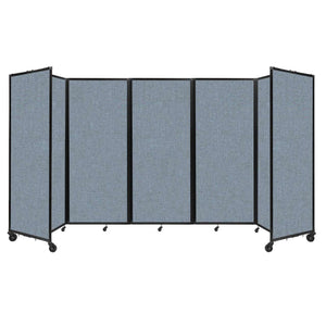 Room Divider 360° Folding Portable Partition with Acoustical Fabric Panels, 14' W x 6' 10" H