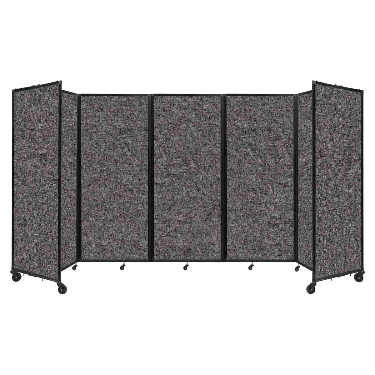 Room Divider 360° Folding Portable Partition with Acoustical Fabric Panels, 14' W x 6' 10" H