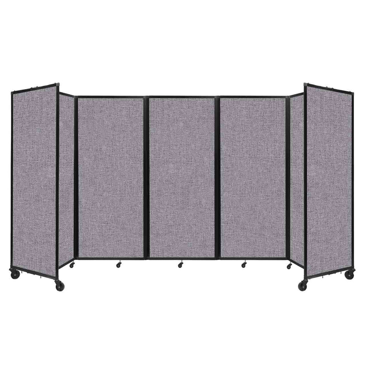 Room Divider 360° Folding Portable Partition with Acoustical Fabric Panels, 14' W x 6' 10" H