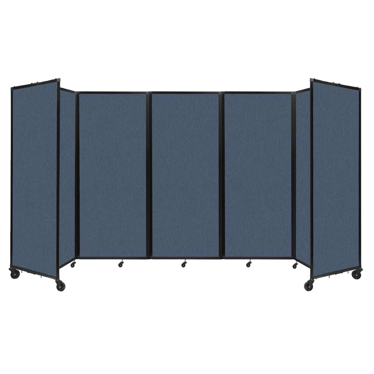 Room Divider 360° Folding Portable Partition with Acoustical Fabric Panels, 14' W x 6' 10" H