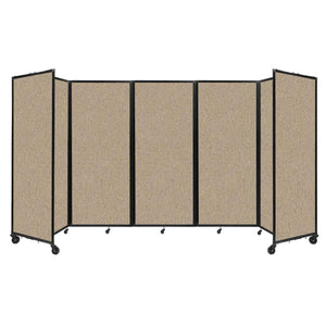 Room Divider 360° Folding Portable Partition with Acoustical Fabric Panels, 14' W x 6' 10" H