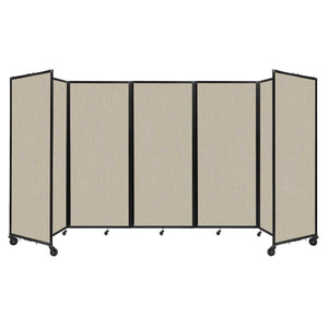 Room Divider 360° Folding Portable Partition with Acoustical Fabric Panels, 14' W x 6' 10" H